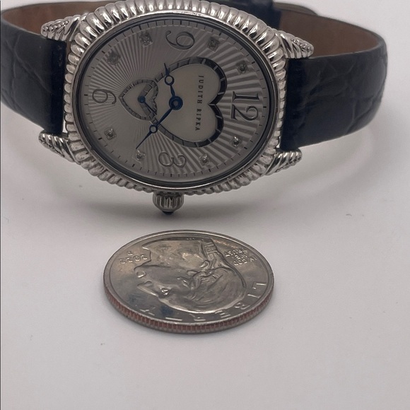 Judith Ripka 925 Silver Watch with Black Strap